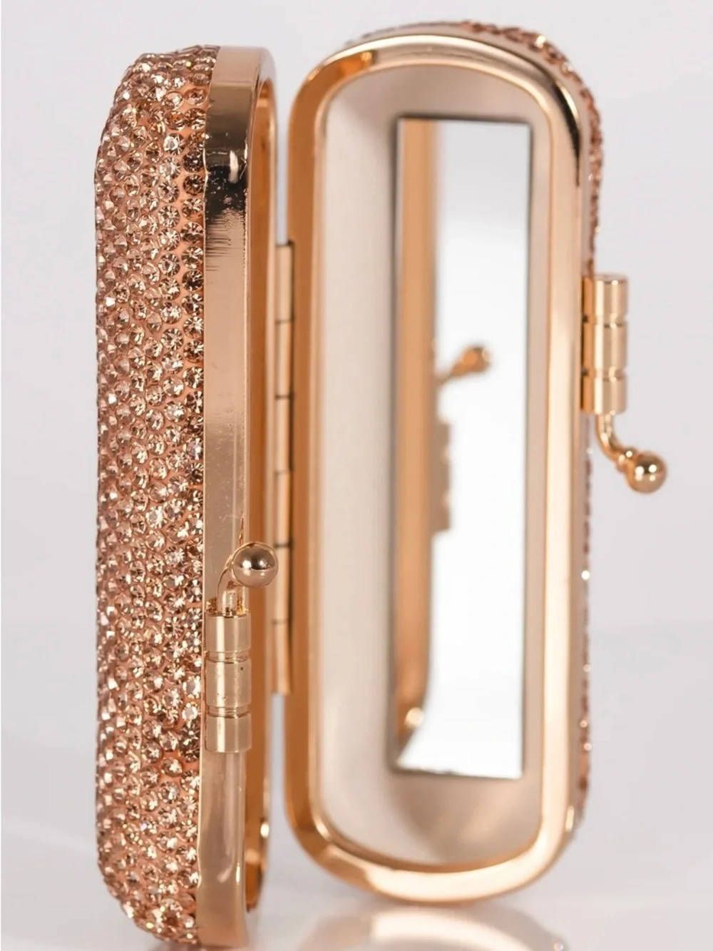 Glitz & Glam Rose Gold Crystal Lipstick Holder Case